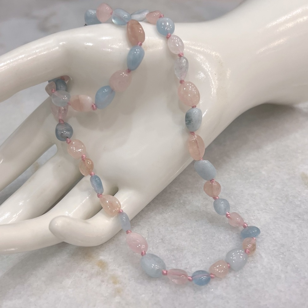 Beryl Beads Sterling Silver 18” Necklace
